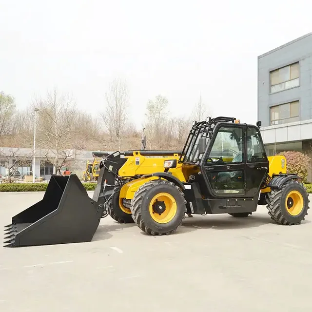 3.5 Ton 7m Rough Terrain 4WD Telescopic Telehandler Boom Forklift with 3 Steering Modes for Agriculture