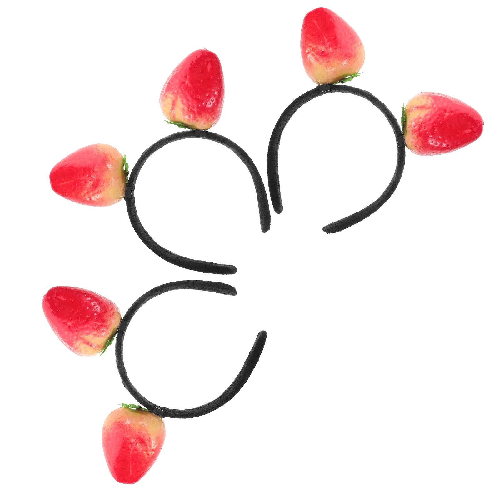 

3pcs Strawberry Headband Fruit Hairband Party Cosplay Lightweight Plastic Kids Accessories Halloween Faux Food Decor Novelty