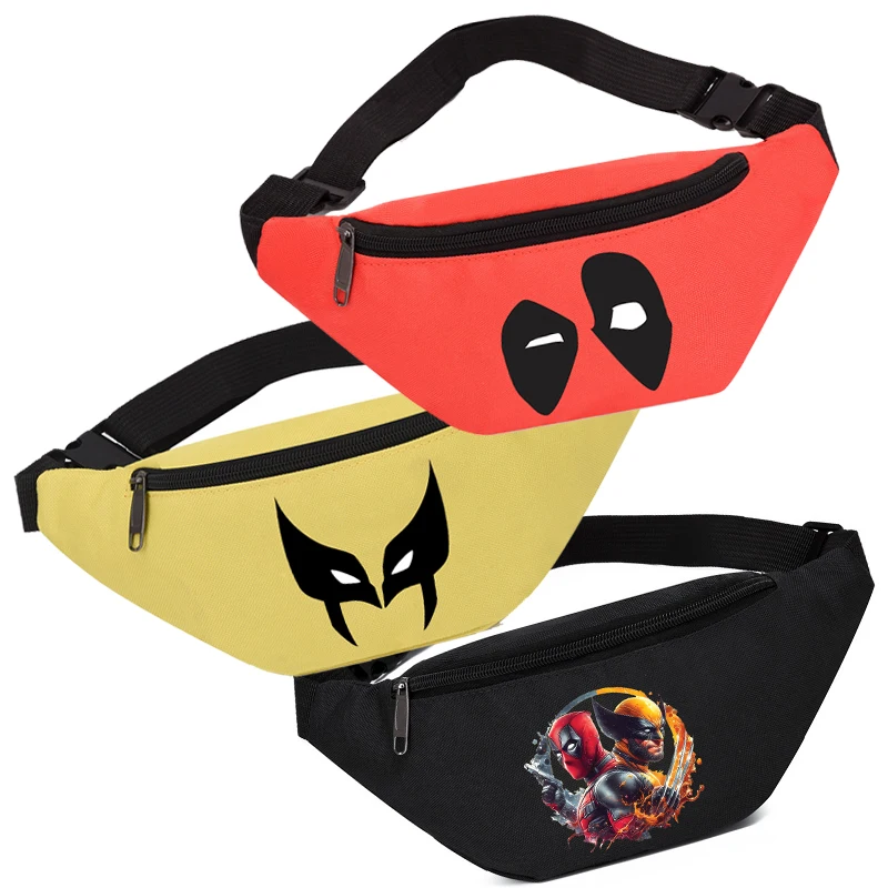 Deadpool & Wolverine Fanny Pack Men Women Marvels Action Figures Waist Bags Outdoor Sport Travel Belt Bag Cross Body Pouch Gift