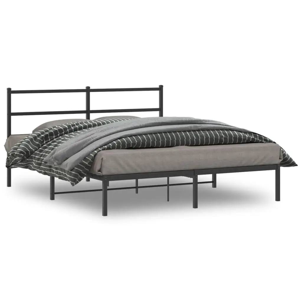 Metal Bed Fe Without Mattr with board Black 59.1