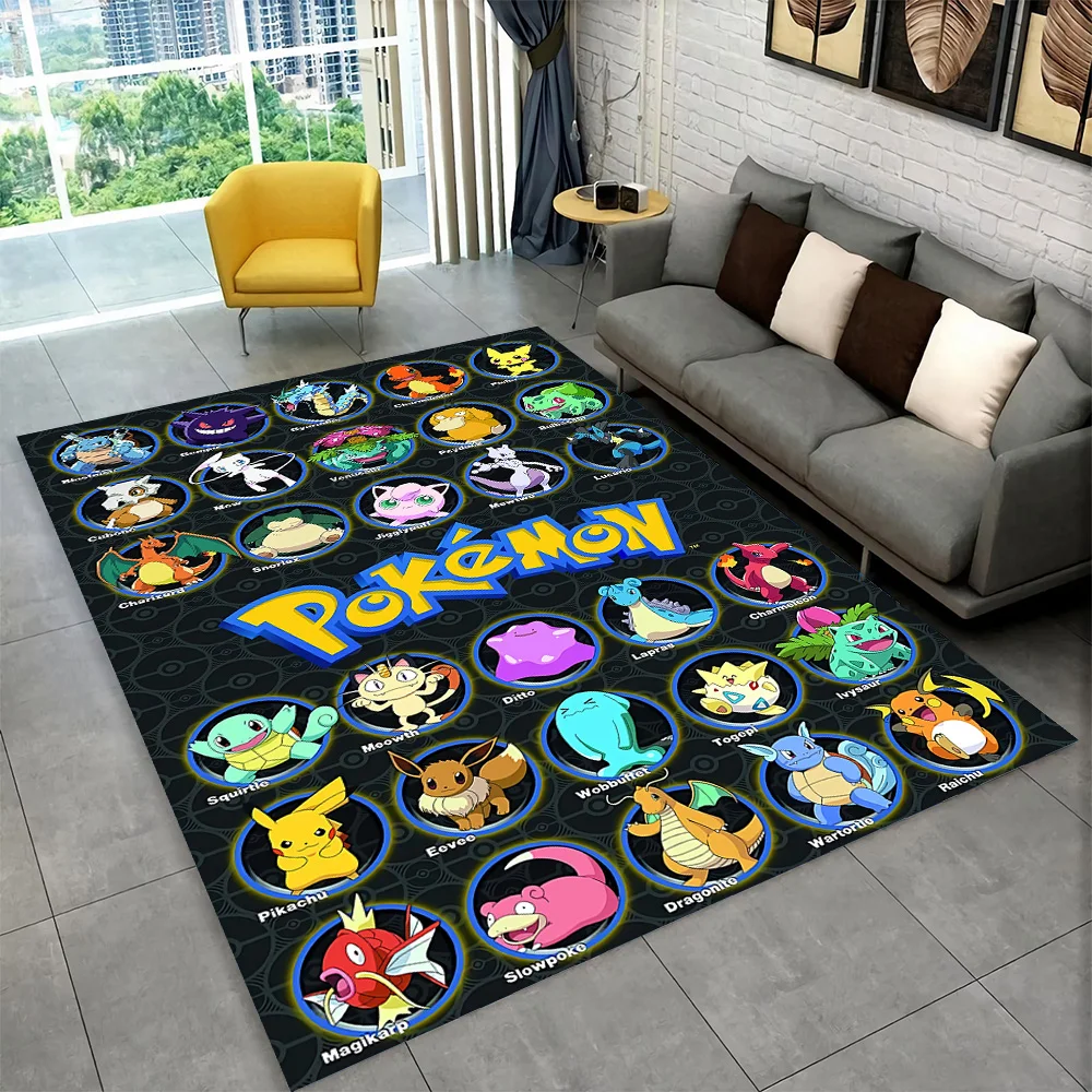 

3D Cute Pokemon Cartoon Carpet Rug for Home Living Room Bedroom Sofa Doormat Decor,Child Play Area Rug Non-slip Floor Mat Gift