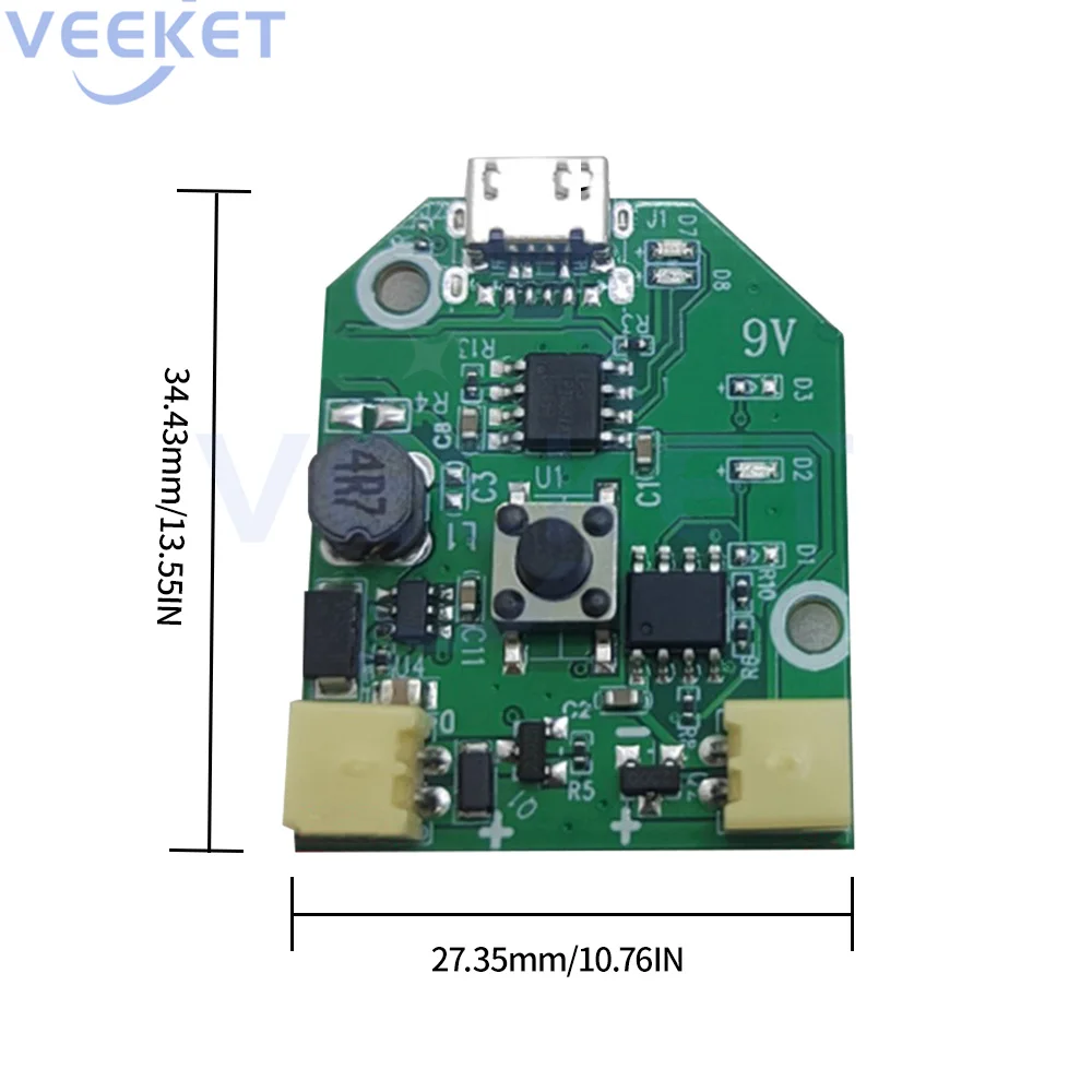 Small Fan Control Board USB Charging 3.2V For Handheld Small Table Fan Mobile Fan Flashing Blue Light Protected by Lithium