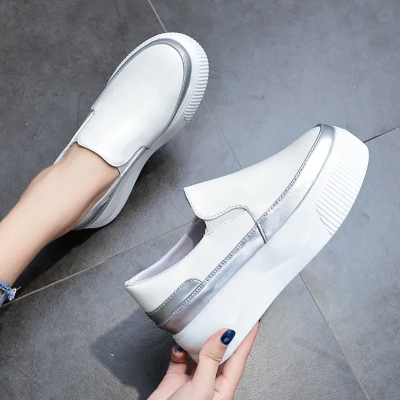 Women\'s Shallow Slip on Casual Shoes Summer Light Sneakers Platform Shoes for Women Fashion Ladies Flats Female Walking Shoes