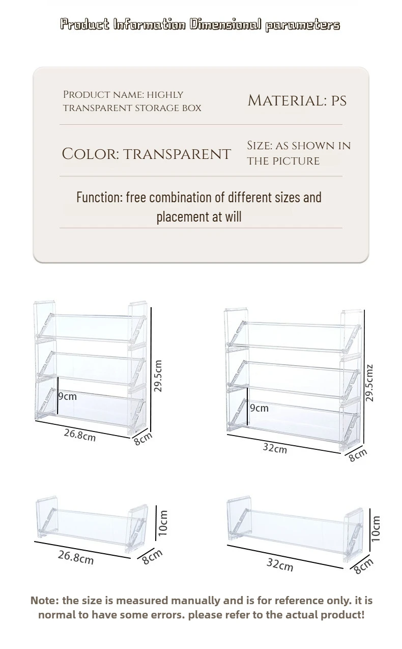 Anime Badge Display Rack Stackable Multi-Layer Transparent Display Rack Organizer for Anime Badges Collectibles Storage Box
