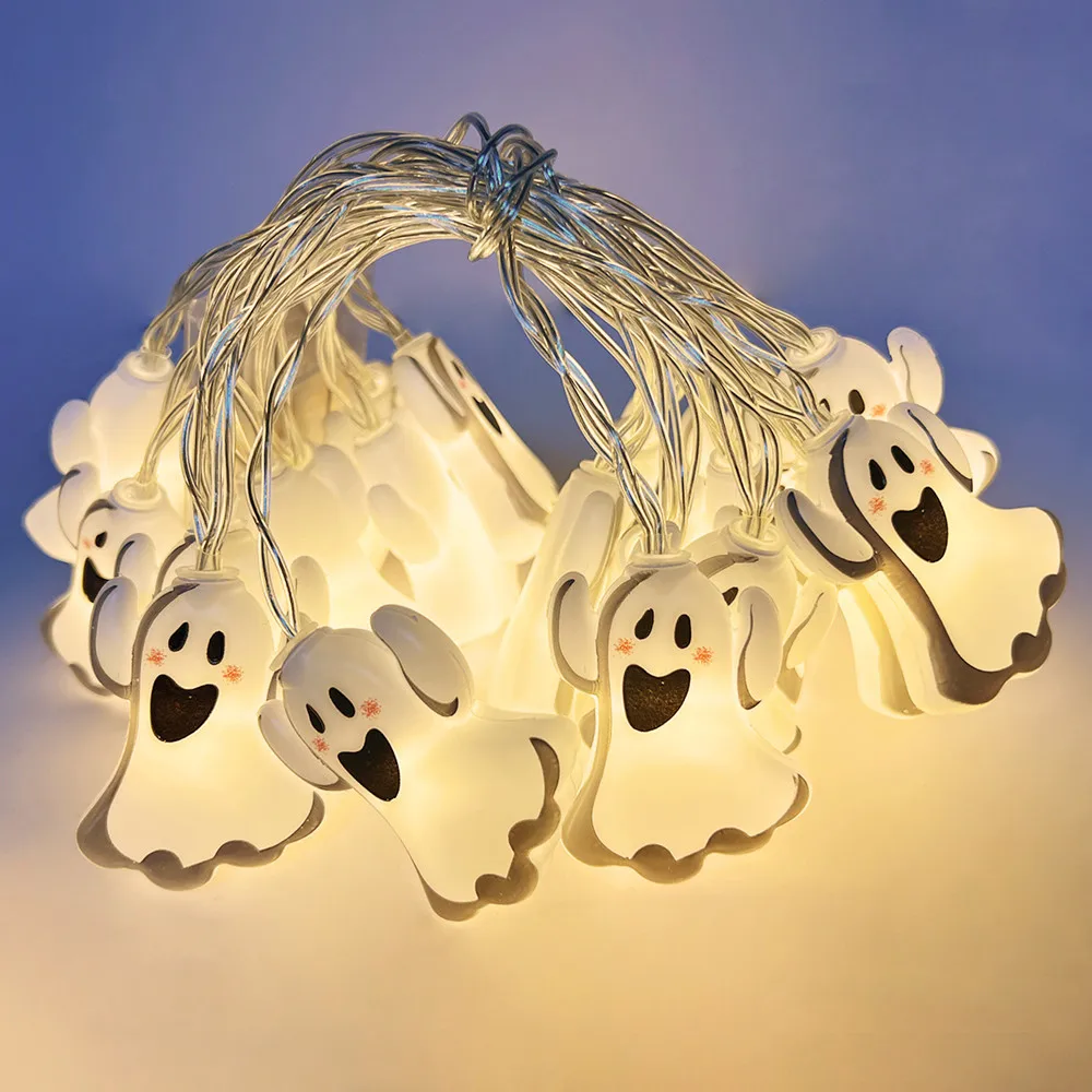 New Ghost Halloween LED String Lights Halloween Decorations Party Lights Battery Copper Wire Night Light Patio Indoor Decor 680