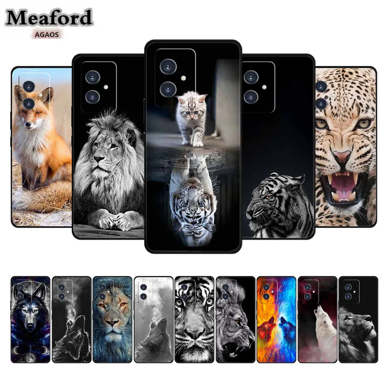 

for Honor 100 Phone Case Luxury Soft Coque Bumper Funda Huawei Honor 100 pro 200 Lite Silicone Back Cover Animal Lion Tiger Case