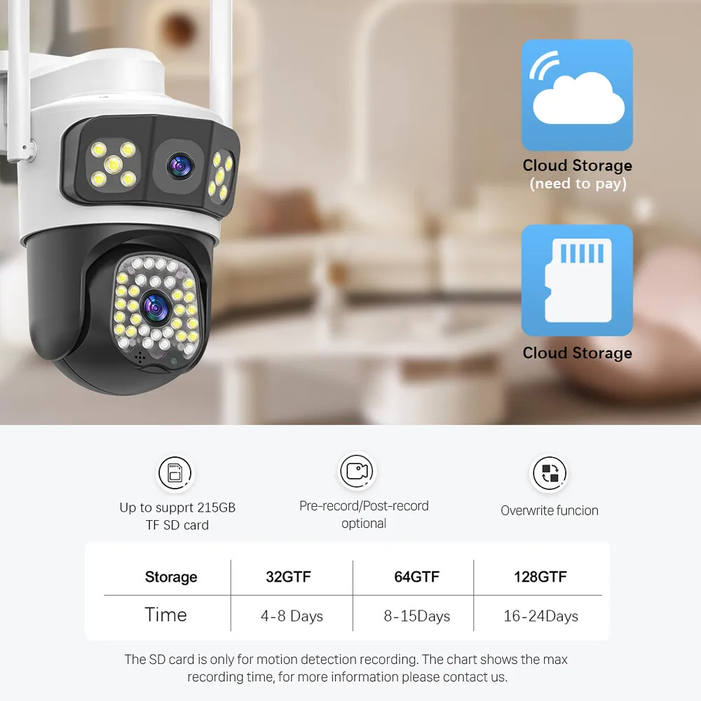 Linook,dual lens CCTV camera,PTZ360 for mobile viewing,WiFi camera AI for mobile detection,IP66 waterproof,wireless CCTV camera