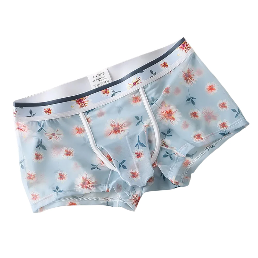 الاستخدام اليومي الملابس الداخلية الرجالية الصفراء رقيقة جدا سيسي الملابس الداخلية الفيل الأنف العلامة التجارية الجديدة حالة تصميم طباعة زهرة