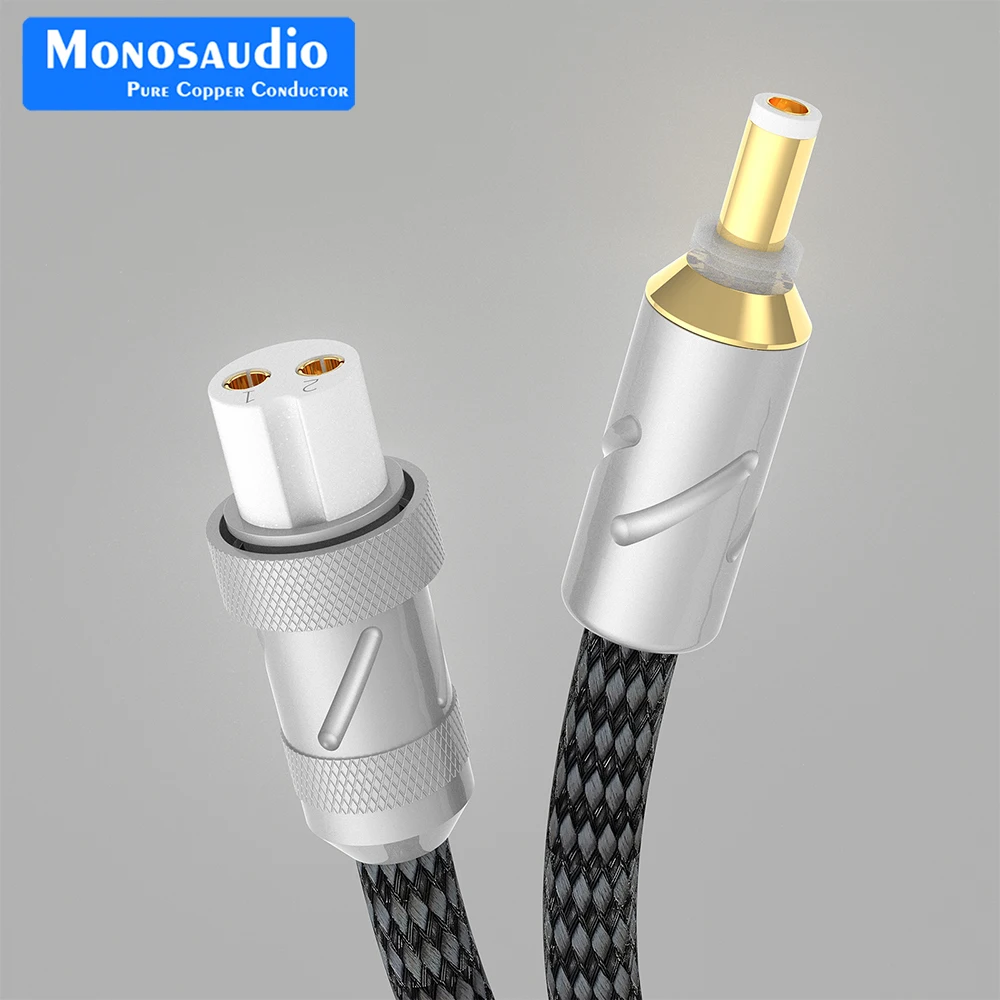 Monosaudio GX16-21 4N 99,998% czystego srebra GX16-2 do DC21 12VAC/DC wzmacniacz gramofonowy liniowy kabel wyjściowy zasilacza