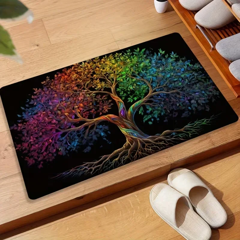 Colorful Tree of Life Door Carpet Carpet Living Room Bedroom Carpet Living Room Bedroom Kitchen Corridor Floor Mat Home Decor