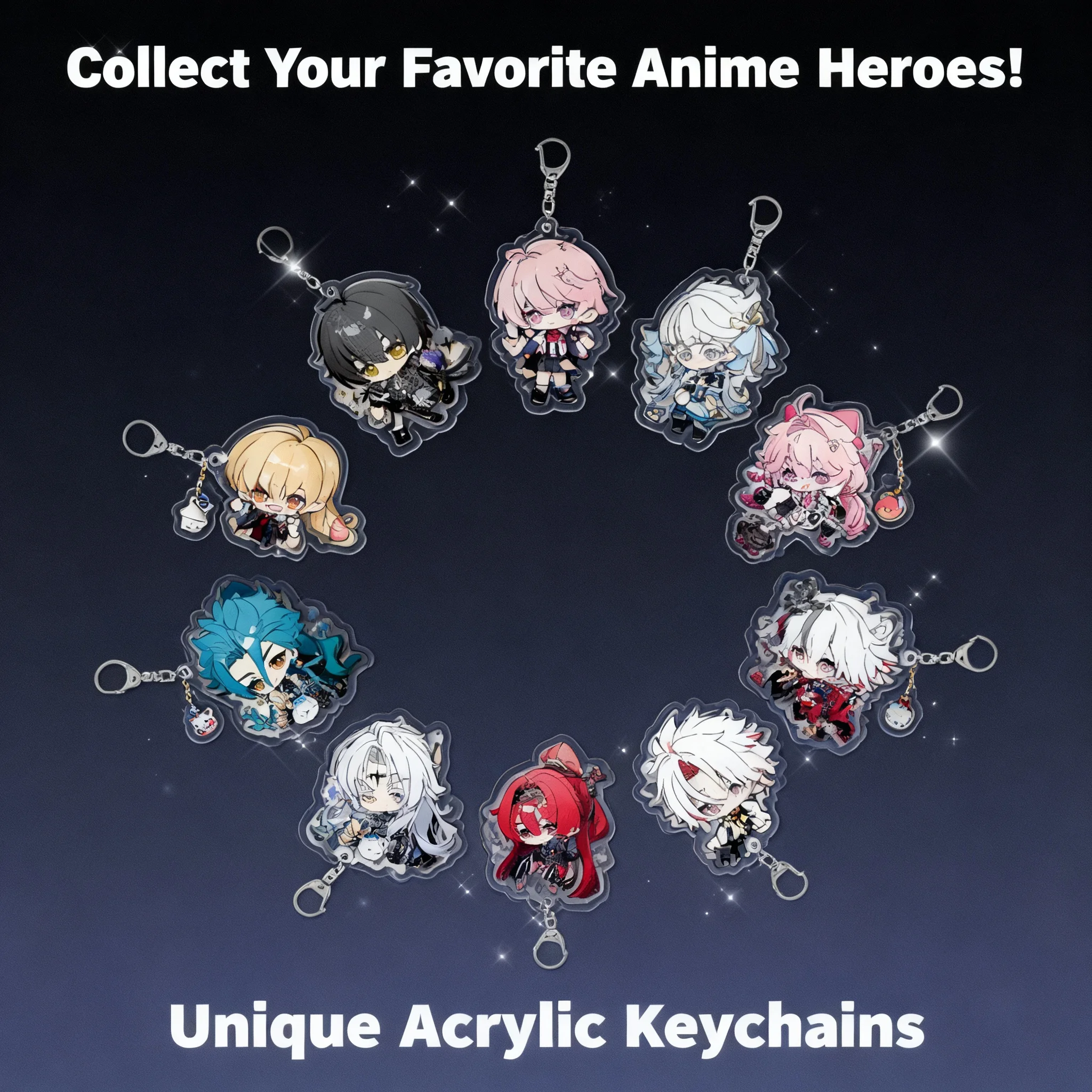 

Wuthering Waves Anime Acrylic Keychain Scar Kakaro Rover Jinhsi Changli Creative Double Sided Pendant Keyring Game Peripherals