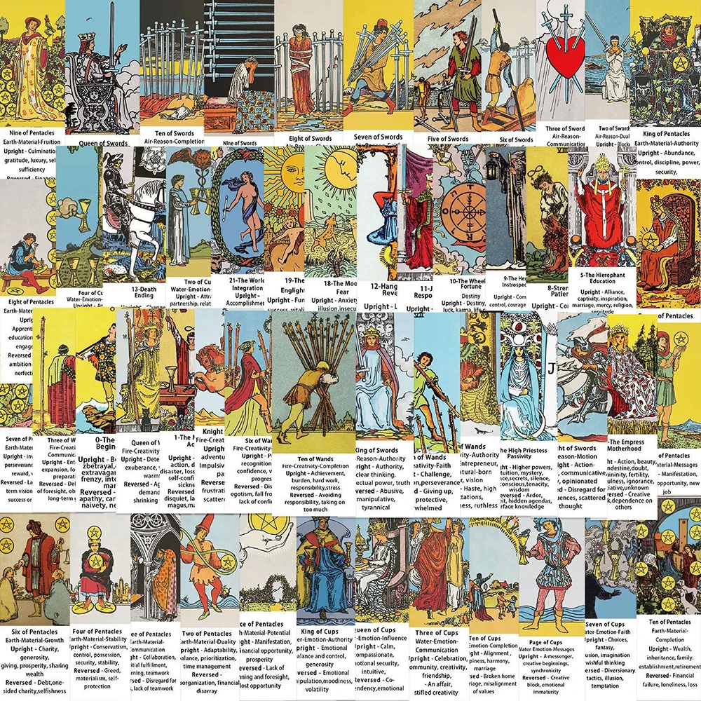 

10/30/54pcs Vintage Art Western Mythology Tarot Stickers for Notebook Suitcase Motorcycle Laptop Guitar Cool Waterproof Sticker