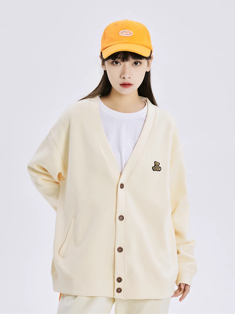 2024 Fashion Cute Kawaii College Jackets Cardigan hoodie Coat Women Preppy Bear Embroidery Loose Casual Harajuku jacket Girl