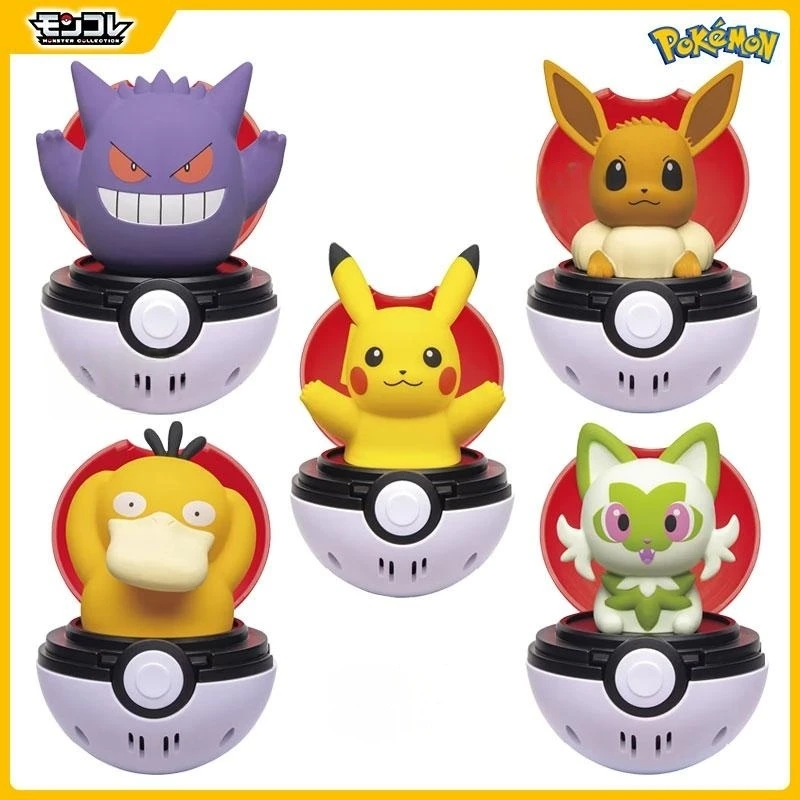 

Подлинная фигурка Takara Tomy PokéMon Eevee Gengar, модель кулона со звуком и прижимной моделью, игрушки, подарок для мальчиков