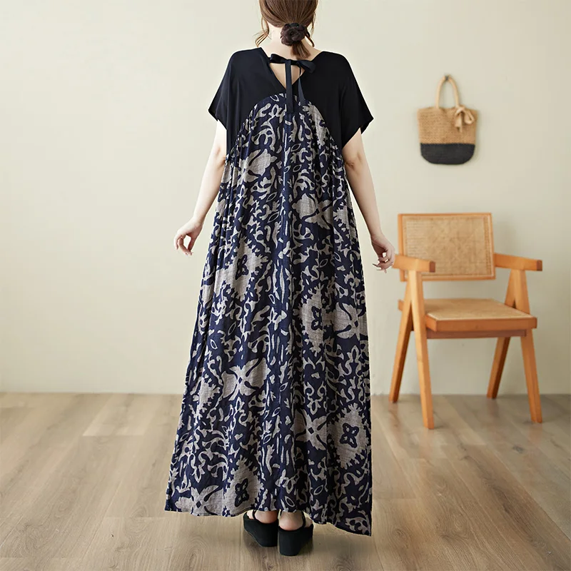 صيف جديد حجم كبير فضفاض المرأة الدكتور V-Ne ort Sve البطن تغطي تأثير التخسيس عادية مريحة طويلة Dr #4