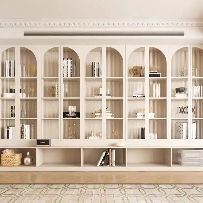 custom.Modern Solid Wood Multi-Shelf Enclosed Bookshelf Adjustable Height Eco-Friendly Durable Large Capacity Home Furniture Liv