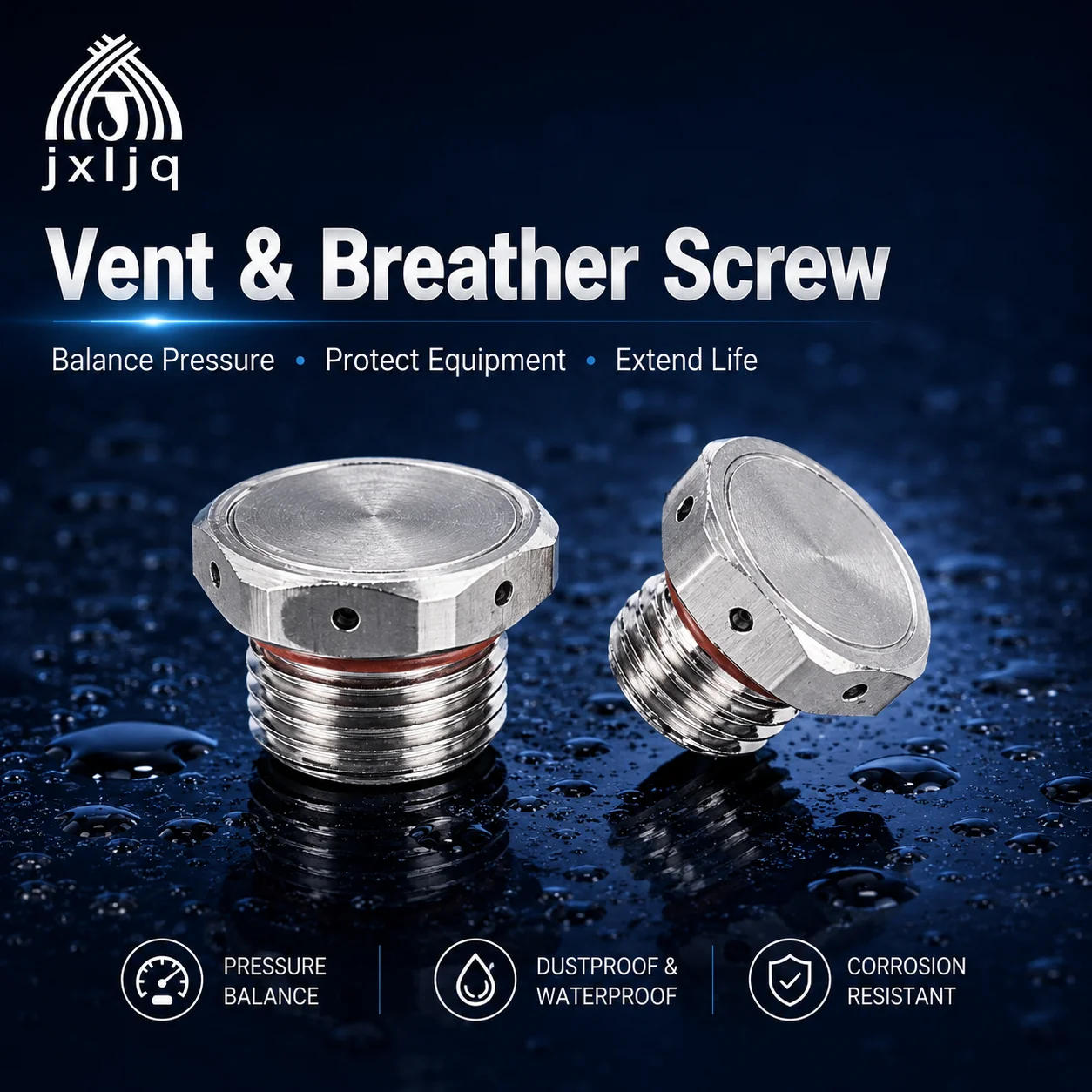 304 Stainless Steel Waterproof Air Vent Valve M12*1.5 Screw In Protective Vent Plug 12mm E-PTFE Metal Breather Vent Valve