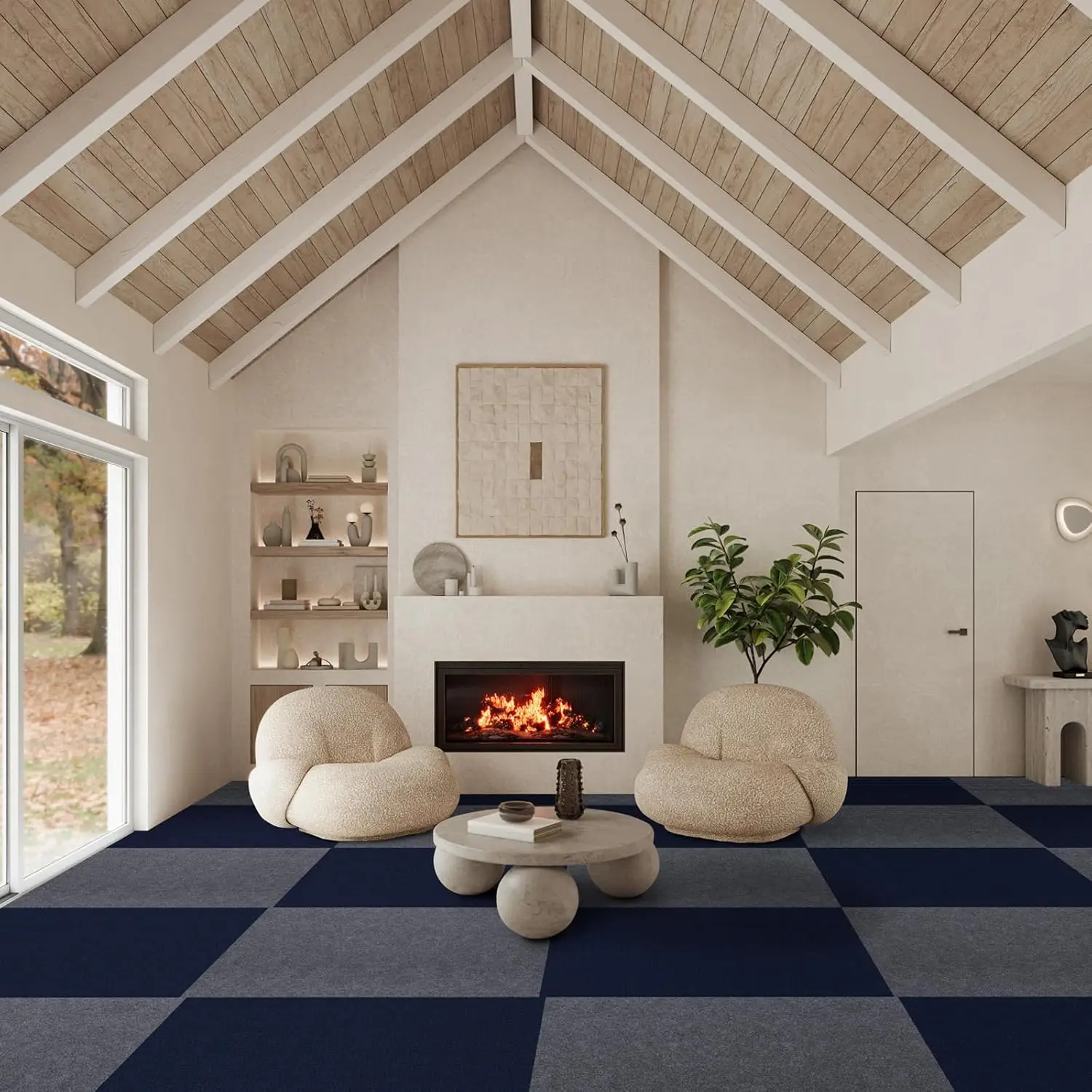 

30cm Floor Stickers Self-Adhesive Carpet Mats Stickers Carpet Peel And Stick Removable Living Room Floor Mat Decor Office Carpet