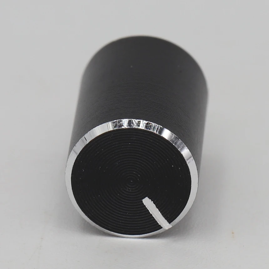 10/13/14/15/16.5/17/20*10/12/13/16.5mm 6mm Knurled/D Shaft Silver Golden Black Aluminium Alloy Potentiometer Rotary Knob Cap