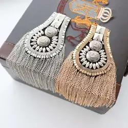 British Style Handmade Shoulder Jewelry Tassel Rhinestones Epaulettes Clothing Accessories Brooch Epaulet Shoulder Brooches
