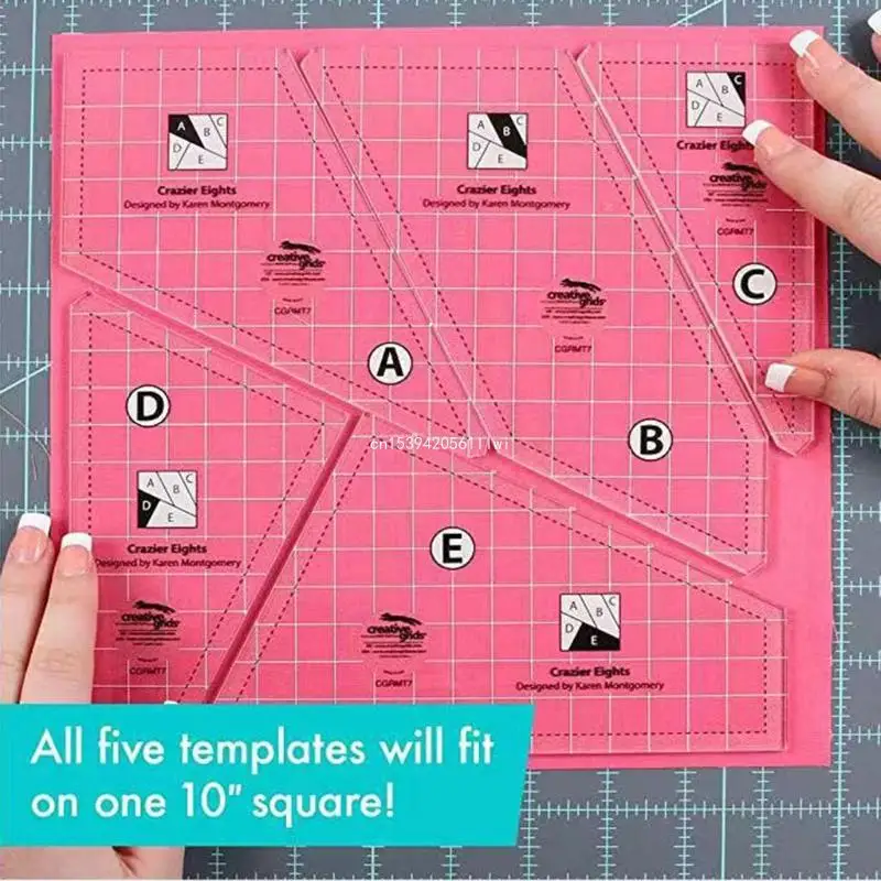 Pack of 5 Quilting Sewing Template Ruler Set Acrylic Patchwork Rulers Dropship