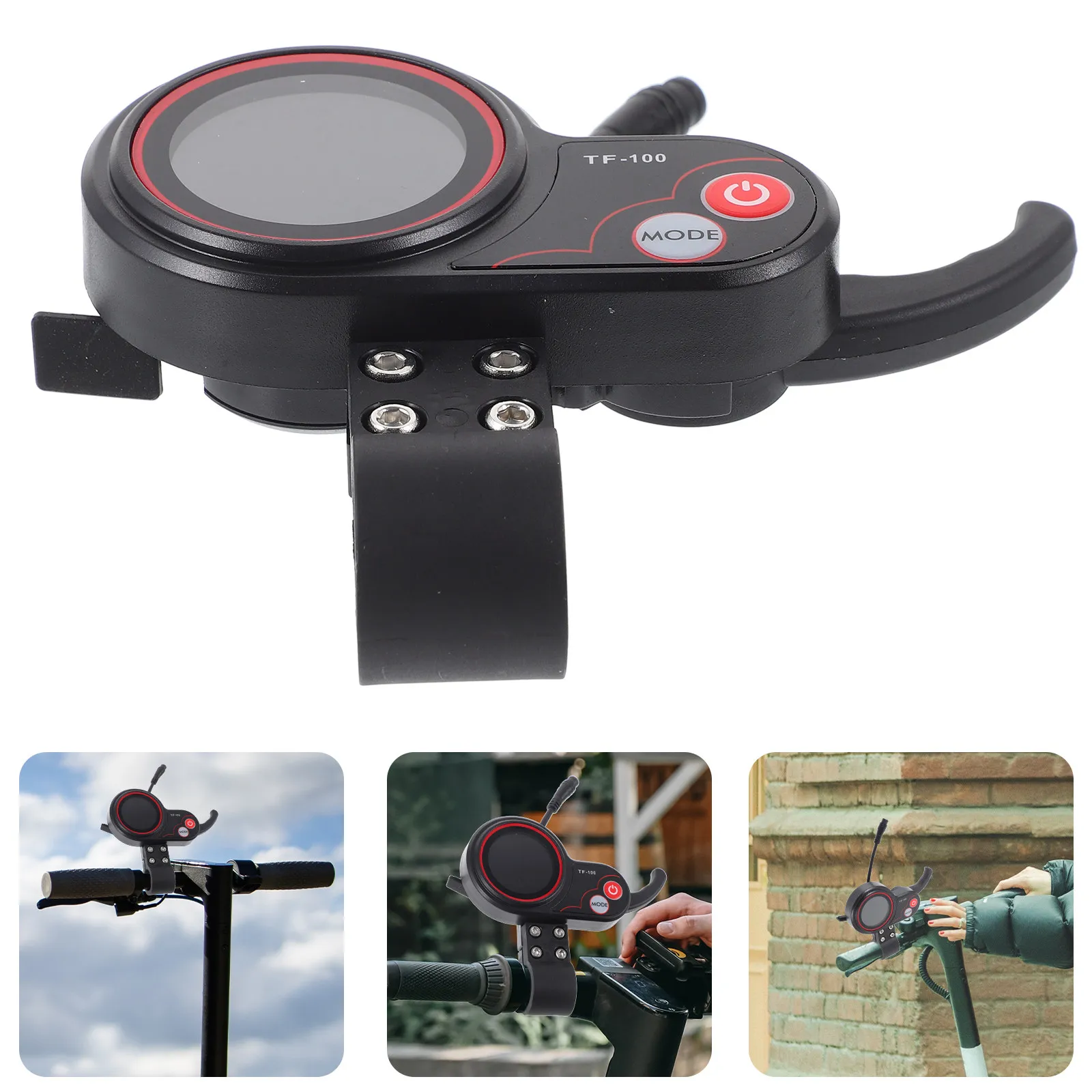 

Electric Scooter Display Panel Sturdy Plastic 6 Pin Compatible M4 Handlebar Display Screen Replacement Scooter Accessories