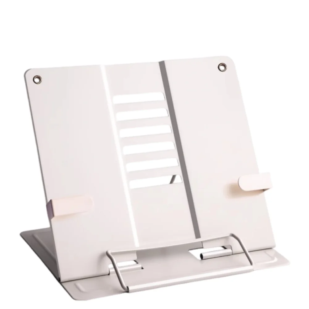 6 Adjustable Positions Desk Book Holder Adjustable Width Heavy Duty Metal Document Holder with A Wave of Hands Portable