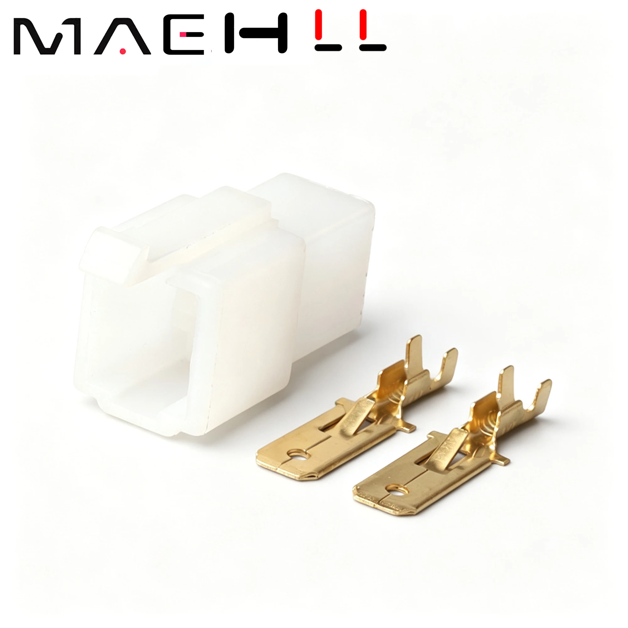 DJ70224-6.3-11/21 6120-3523 6110-4623 1-20Sets 2 Pin White ABS Male Female Auto Connector Car Motorcycle Wiring Harness Plug