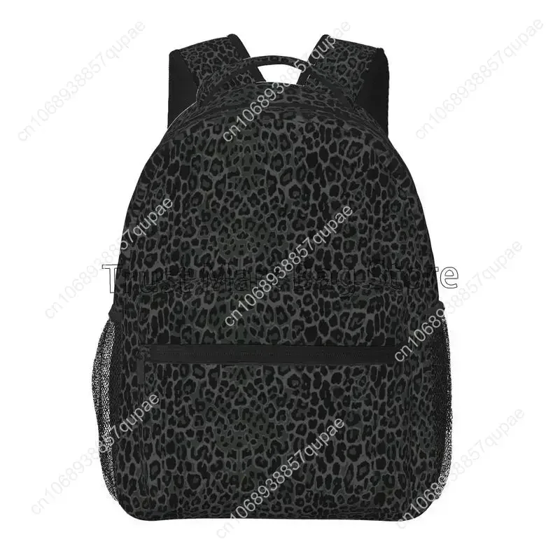 Black Leopard Print Travel Backpacks School Bag Lightweight Student Bookbag Unisex Laptop Daypack for Travel Hiking Camping