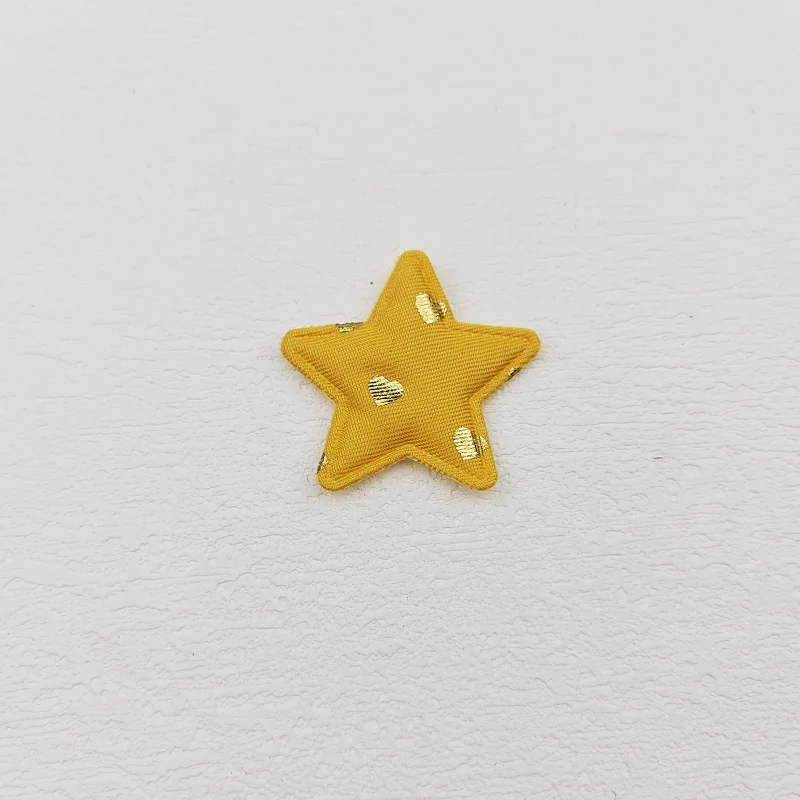 60 Stück, 3,3 cm, niedliche, goldfarbene Herz-, Punkte- und Sternapplikationen mit Polsterung für Kinder-Haarreifen, Haarspangen, Accessoires, Hüte und zur Dekoration. – Detail 10