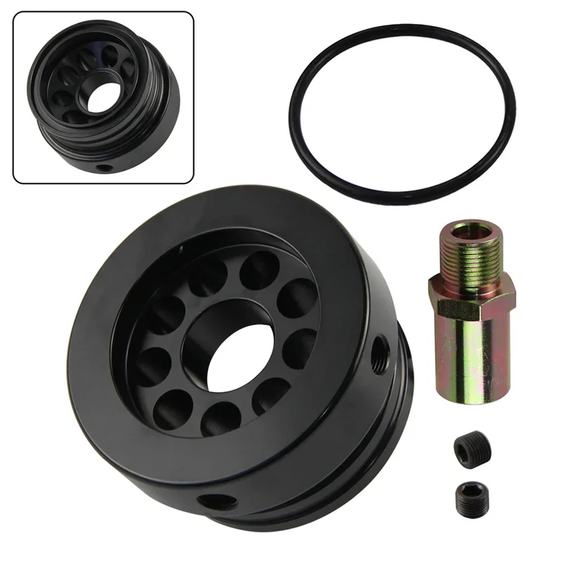 

Temp Pressure Adapter Oil Sandwich Plate Fits for Toyota GT-86 11-18 Scion FR-S Honda CIVIC Subaru BRZ FB20/25 Aluminum Black
