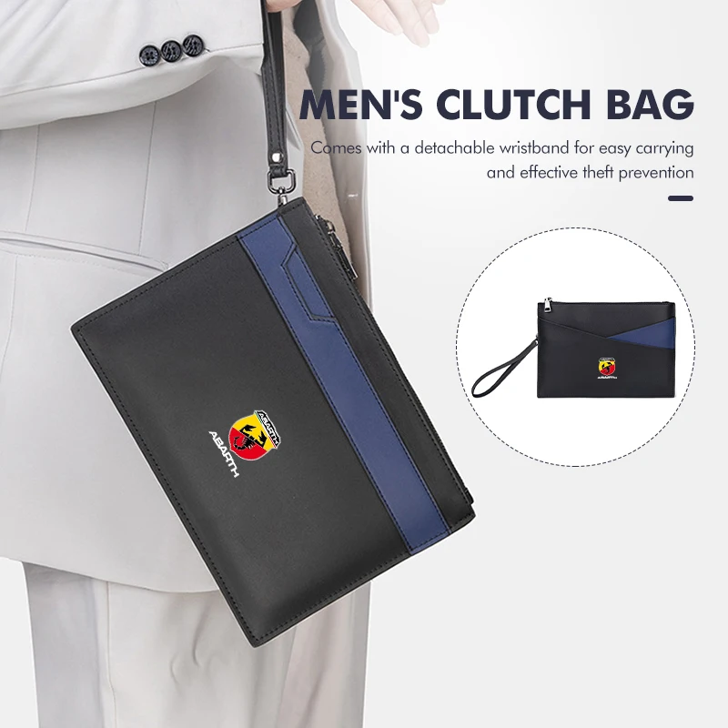 Bolso de mano informal para hombre, cartera de gran capacidad, bolsa de mano para Abarth FIAT 500 Ducato Stilo Palio UNO Astra Bravo Tipo