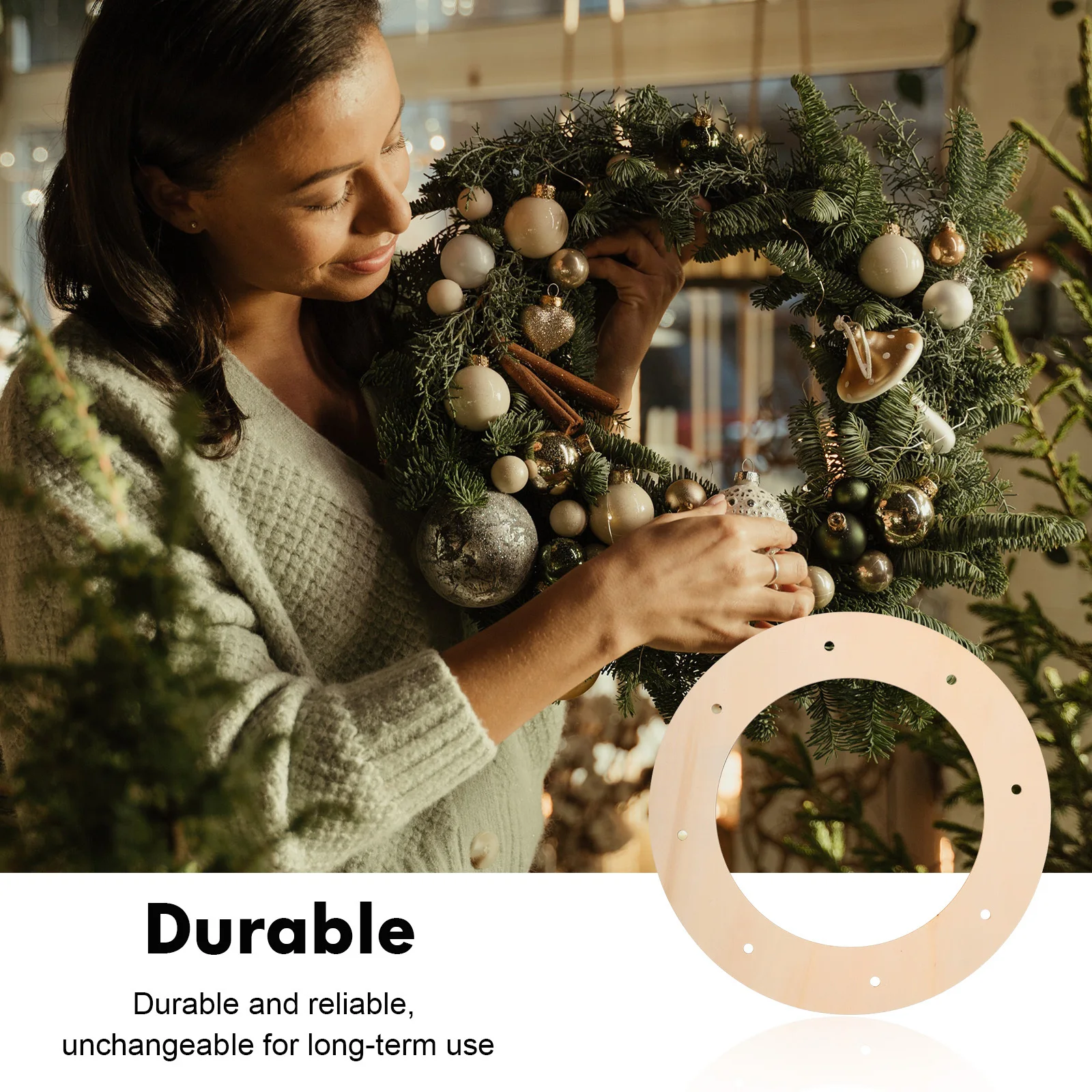 

12 pcs Wooden Frames 6 Inch Diy Flower Garland Frame Christmas Craft Projects Wreath Making Supplies Round Wreath Form Tool