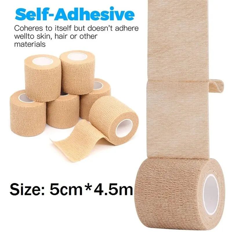 3pcs Disposable Self Adhesive Elastic Bandage 5cm*4.5m for Handle Tube Tightening Tattoo Accessories Gauze Tape First Aid Tool