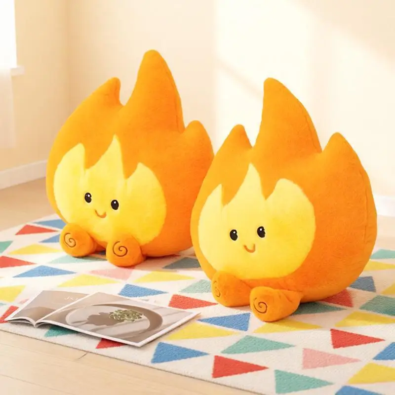 Cute Cartoon Fire Pump & Flame Plush Doll Soft Simulated Fire‑Tool Stuffed Toy Pillow Sofa Cushion Birthday Gift Boys Girls Kids