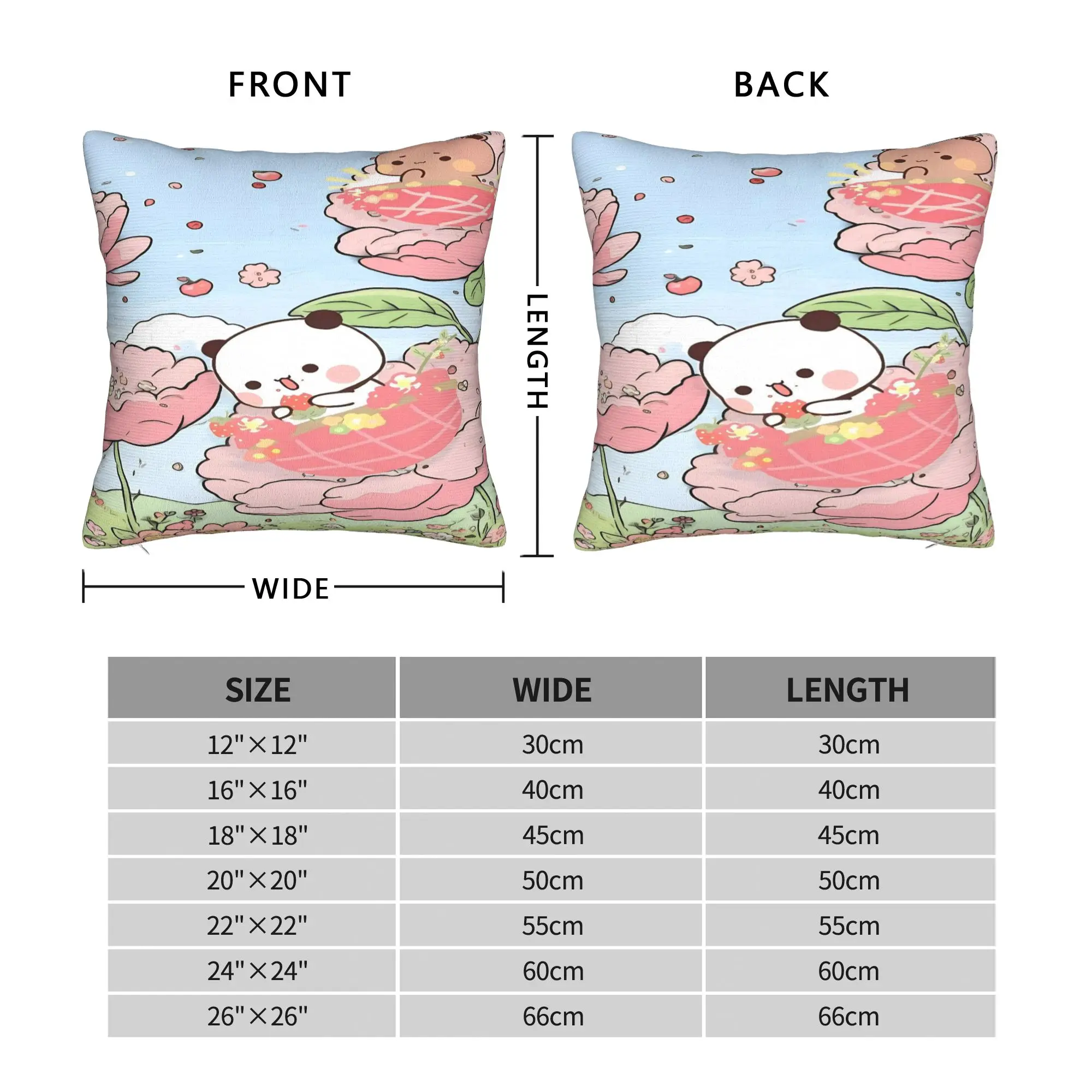Pillow Case Panda Bear Bubu Dudu Square Pillow Cover  Funny Cushion Cover Design Pillowcases For Sofa Home Decoration