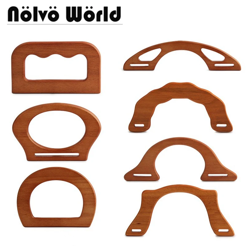 

2/4/10pcs Half Round Ring Handle Solid Oak Wood Handbag Purse Frames Diy Bag Sewing Dee Brackets Kiss Clasp Handles