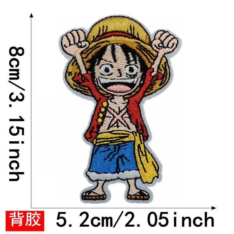 Anime ein Stück Cartoon Stickerei Stoff Klebe papier Action figur Schädel Hut Kleidung Zubehör Patch Patch Heiß kleber Geschenk