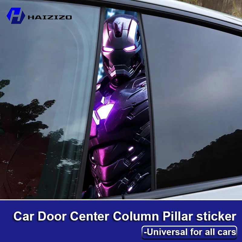 

HAIZIZO Iron Man Car Graffiti Stickers Fun Cool Waterproof Sunscreen Vinyl Film Car B-pillar Scratch resistant Decoration refit