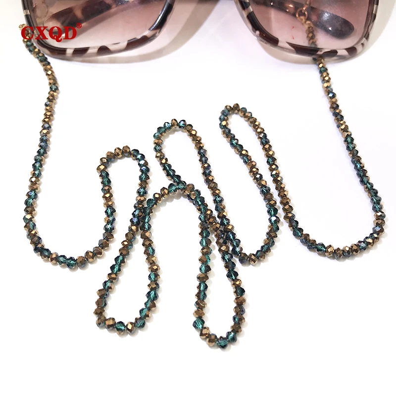 Fashion Reading Glasses Chain for Women Sunglasses Cords Casual 4mm Color Plating Beaded Eyeglass Strap Rope Masks Necklace Gift