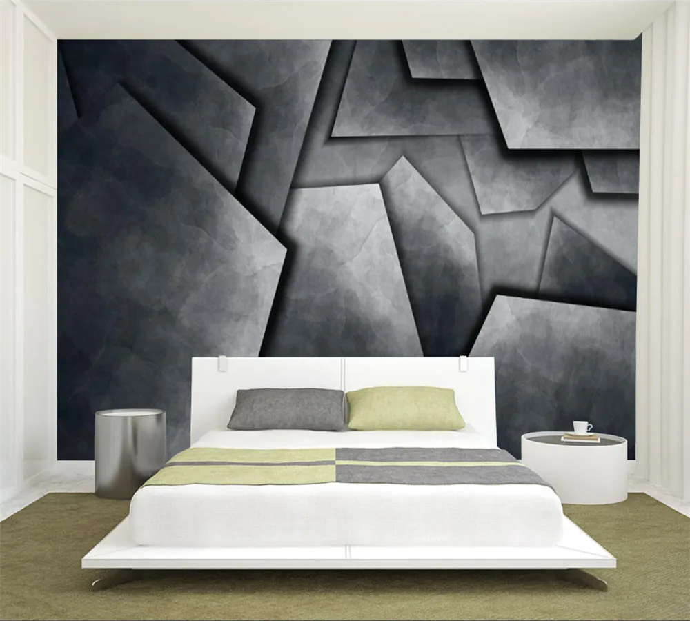 

Утолщенные обои Xuesu по индивидуальному заказу, креативные серые геометрические обои, трехмерные сращенные обои