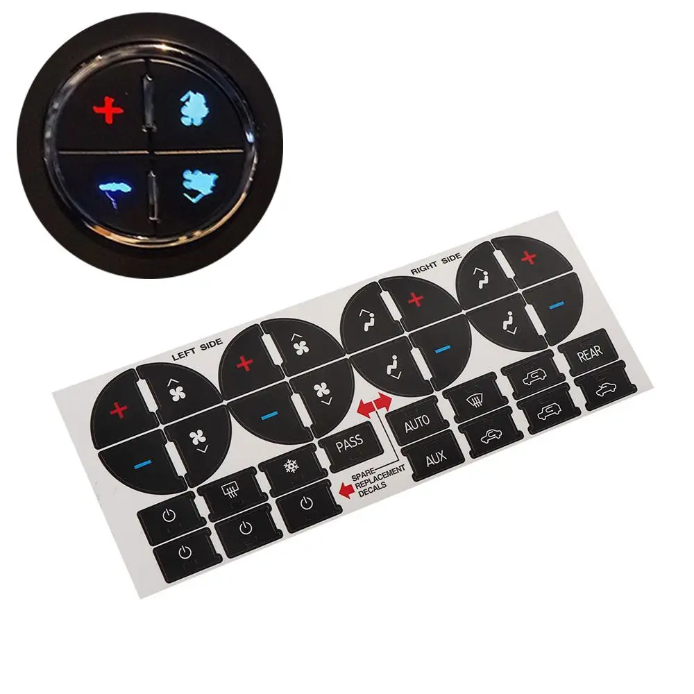 

New Useful Decal AC Dash Repair Kit Climate Control Button Sticker For GM Tahoe Suburban Avalanche Silverado Yukon