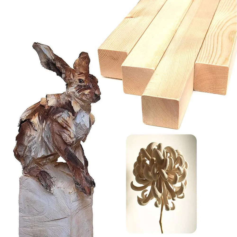 6 pezzi di blocchi di intaglio in tiglio per principianti in legno che intagliano Kit Hobby intaglio fai da te in legno