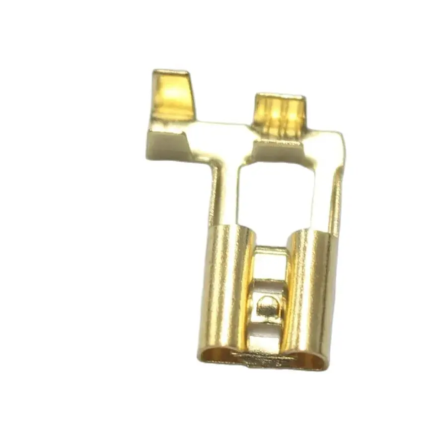 20Pcs 6.3mm Curved Crimp Spade Terminal Connection 6.3 mm Flag Copper Terminals Adaptor Connector Car Auto Boat Modified parts