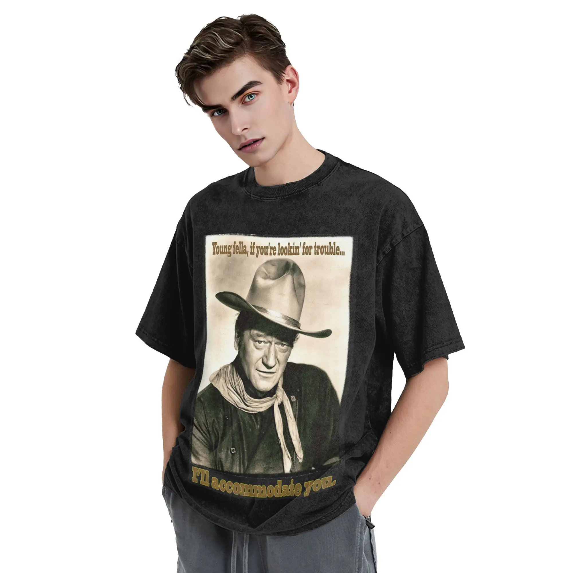 

Rio Bravo Movie John Wayne T-Shirt for Men Cotton Oversized T Shirts Men's Tees Short O-Neck Summer Clothes Tops S-2XL