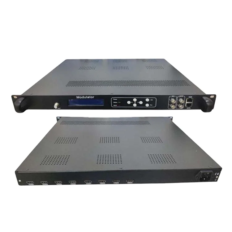 24-Port High Quality Digital TV DVBT/ISDBT Encoder Modulator 1080p H.264 Video Encoding 4/8/16  Outputs CATV  System DVB-C