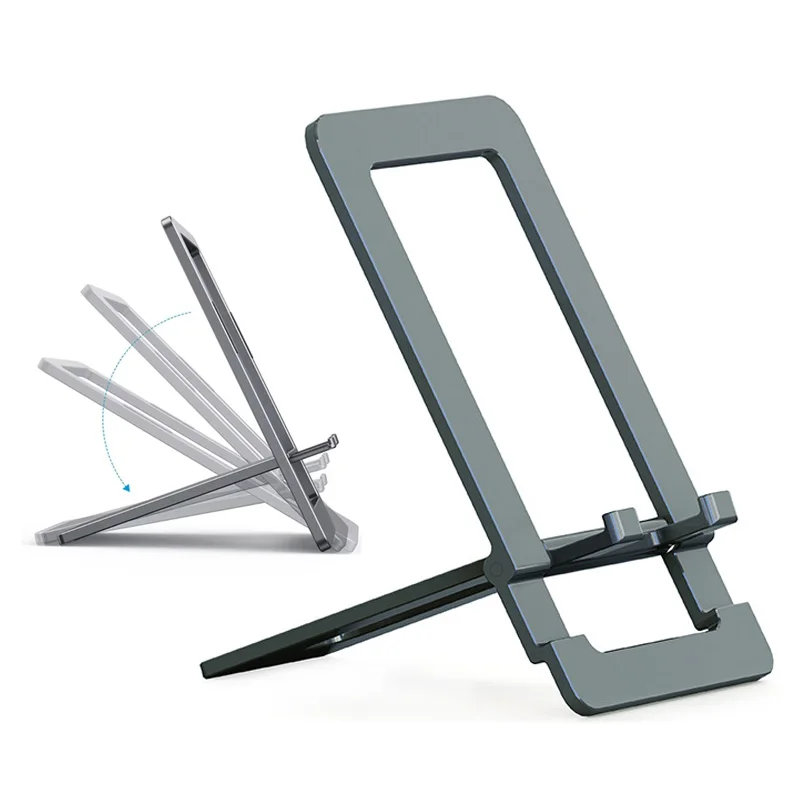 

Aluminum Alloy Foldable Desktop Phone Stand, Ultra-Thin Portable Adjustable Desktop Holder