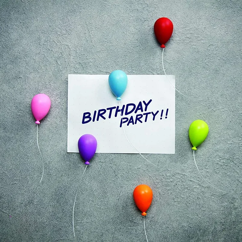 6pcs Personalized and Fun Arrow Balloon Refrigerator Magnets Cute Mark Creative Birthday Magnet Fridge Photo Message Decorative