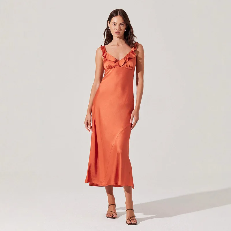 Ele V-ne Svel Slimming Wrap Dr High Waist Gown for Women Summer Season Faionable Trendy Single Piece