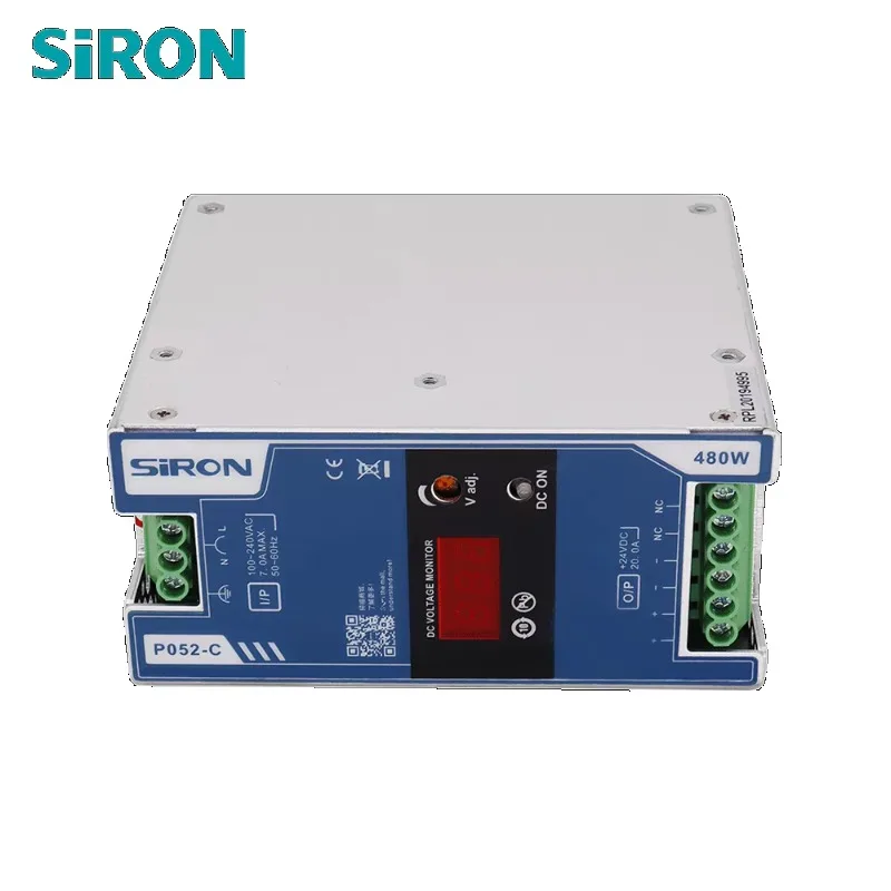 480W 20A Industrial Use Digital Display Power Supply with 24V Output and 94% Efficiency for  P052-C Series